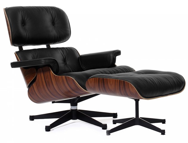  Eames Style Lounge Chair & Ottoman XL Black/Pal