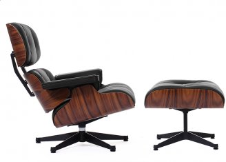  Eames Style Lounge Chair & Ottoman XL Black/Pal