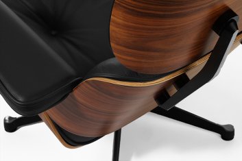  Eames Style Lounge Chair & Ottoman XL Black/Pal