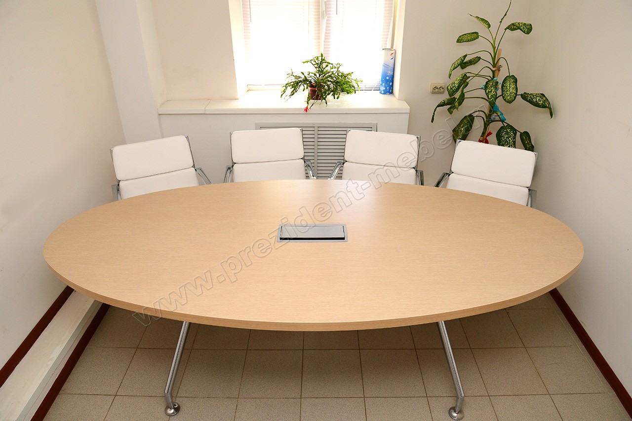 круглый белый офисный стол