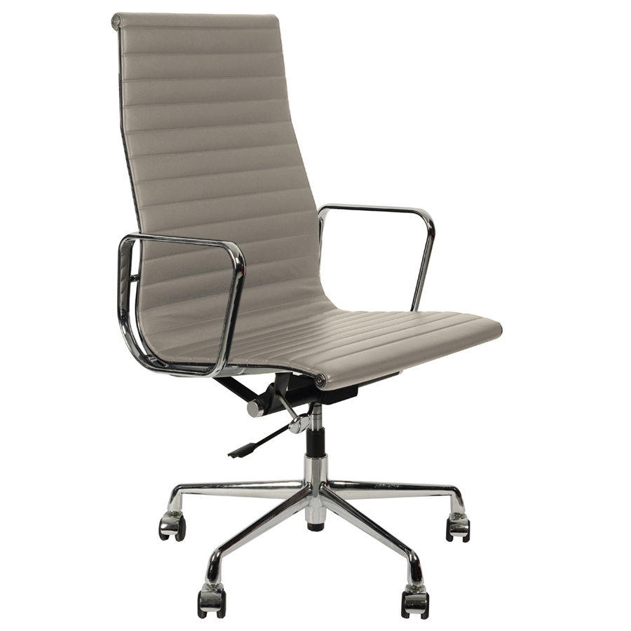 Кресло eames style ribbed office chair ea 117 серая кожа