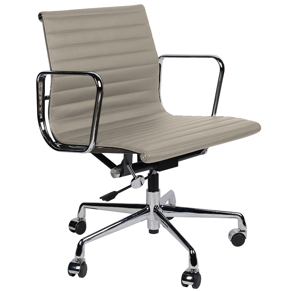 Кресло eames style ribbed office chair ea 117 серая кожа